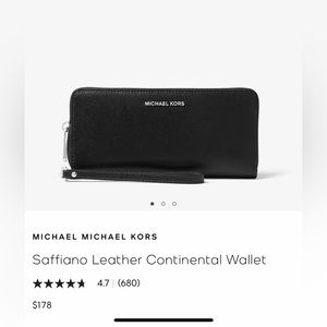 MICHAEL KORS NWOT Saffiano Leather Continental Wallet